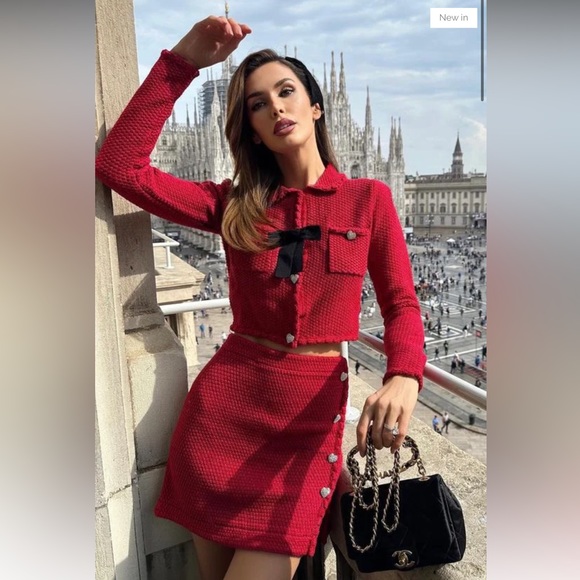 Jessica bara KNIT CARDIGAN AND SKIRT TWO PIECE SET size small - Picture 3 of 3